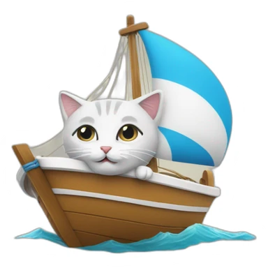 Un chat sur un bateau sticker