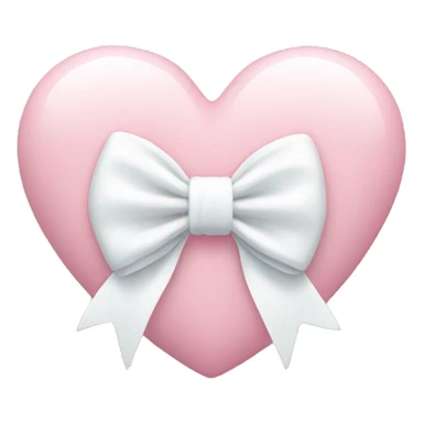 Pastel pink heart with white bow sticker
