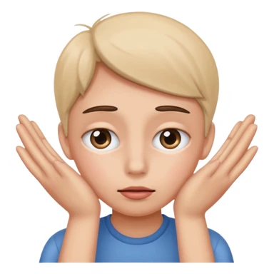 Standard smiley emoji blushing and hiding face with hands sticker