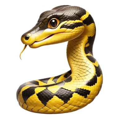 cinematic-cute-anaconda-portrait-emoji,-head-tilted-playfully-and-inquisitively,-with-a-sleek,-shimmering-body-adorned-with-detailed-scale-patterns-and-round,-sparkling-eyes-full-of-wonder,-simplified-yet-irresistibly-adorable-features sticker