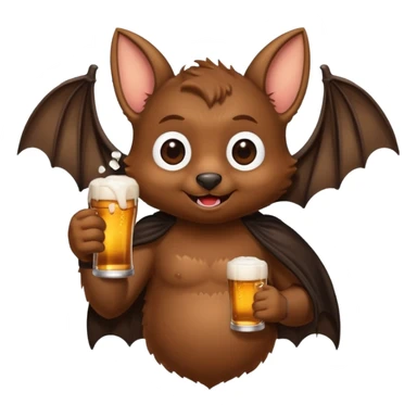 bat drinking beer sticker