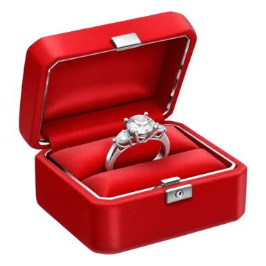 diamond jewelry ring in a red jewelry box sticker