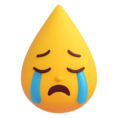 Make the sad girl emoji crying with visible tears, keep the original 3D emoji style look. sticker
