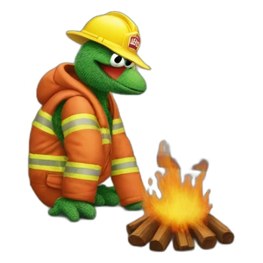 Elmosesamestreetfire sticker