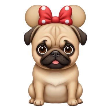 Pug with Mickey Mouse ears sticker