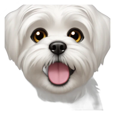happy white maltese-Shih Tzu with uppy ears sticker