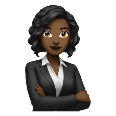 white woman with black hair working at a bar sticker