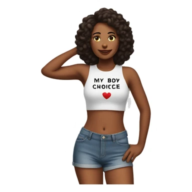Gorgeous woman with sign my body my choice sticker