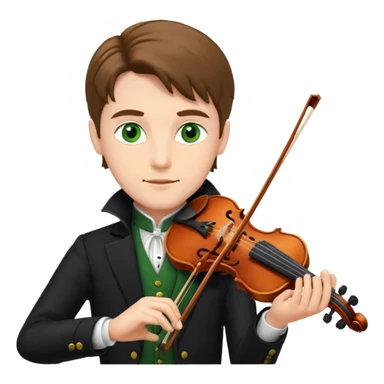 Keman çalan yeşil gözlü soylu bir adam sticker