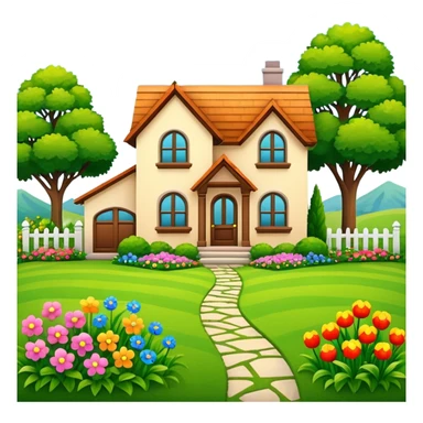 front yard house with garden sticker