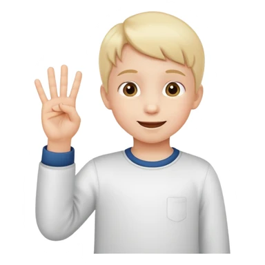 child counting on fingers, cheerful and educational sticker