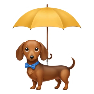 Dachshund holding an umbrella sticker