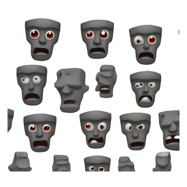 a moai whit   Devil or Happy Devil emoji sticker
