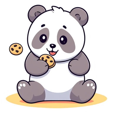 Panda eating hash Cookies sticker
