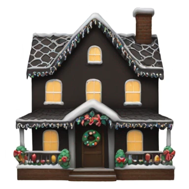 Black gingerbread house sticker