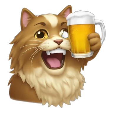 Chat qui boit une bière sticker