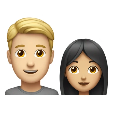 White guy and a Asian girl  sticker
