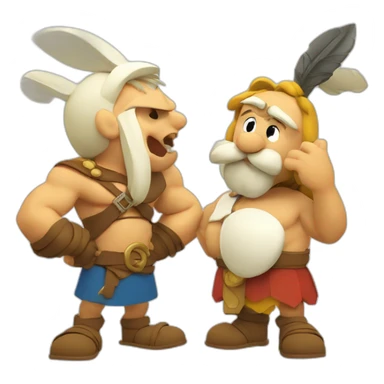 asterix and oburix eating sticker