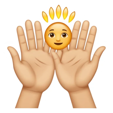 dos manos hacia arriba y en medio un 6 y un 7 sticker