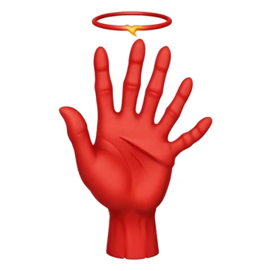 Red devil hand shaking angel hand  sticker