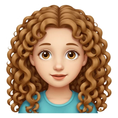 create a frontend girl that has an oval face and very very long curly hair and has braces  and white sticker