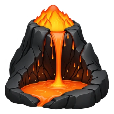 A lava flow spilling slowly over blackened rocks. sticker