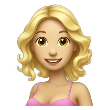 adorable pregnant blond full body women with beach-wave-hair sticker