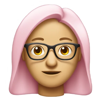 light pink book worm wearing glasses sticker