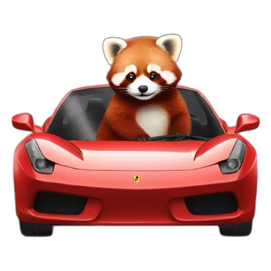 Red panda in a ferrari sticker