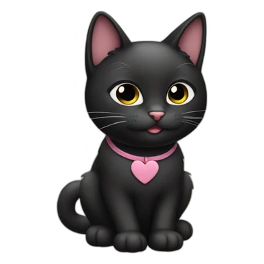 black cat love cute sticker