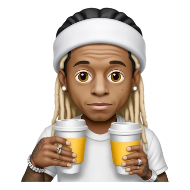 lil wayne holding two styrofoam cups sticker