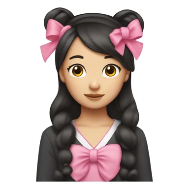 Asian girl hello kitty bows and ears  sticker
