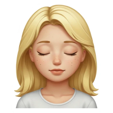 closed eyes blonde girl sticker