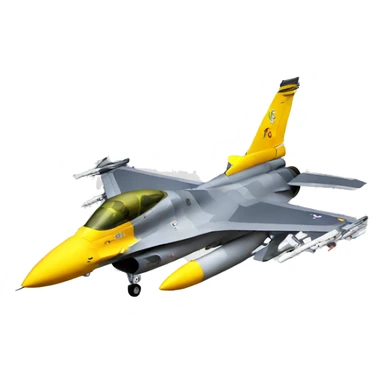 yellow f16 jet cute sticker