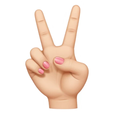 A version of the thumb and index heart (🫰), in which a heart is made with the thumb and middle finger. sticker