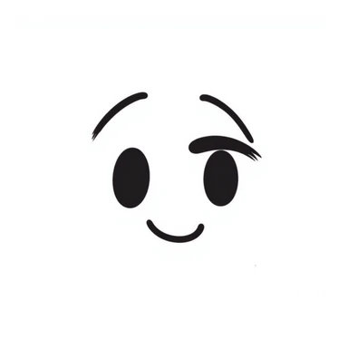 face emoji with one joined eyelash sticker