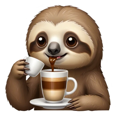 Sloth drinking espresso sticker