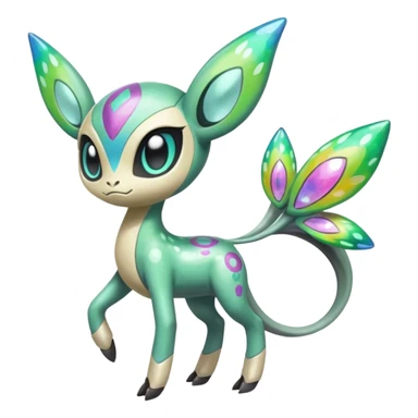 Colorful Shiny Edgy Cool Badass Painted Splashed Exotic Meloetta-Palkia-Virizion-Stitch-Fakémon-creature-hybrid sticker
