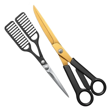 scissors, comb sticker