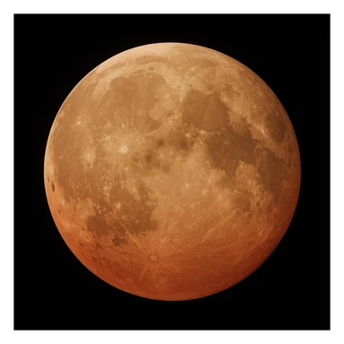 blood moon with smoother craters, two-tone fill: beige and dark red, smooth gradient transition between colors, realistic moon style sticker
