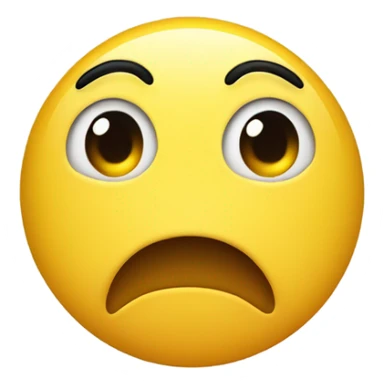 yellow circle with teary eyes and a pouty mouth ￼ sticker