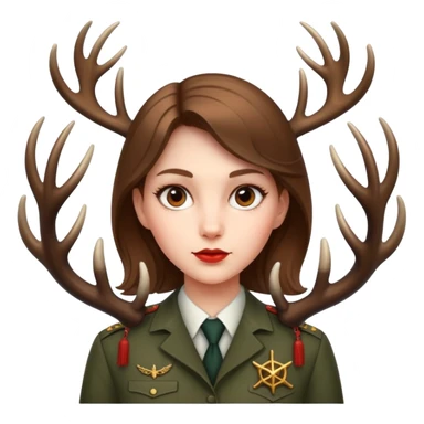 KGB agent girl with deer antlers  sticker