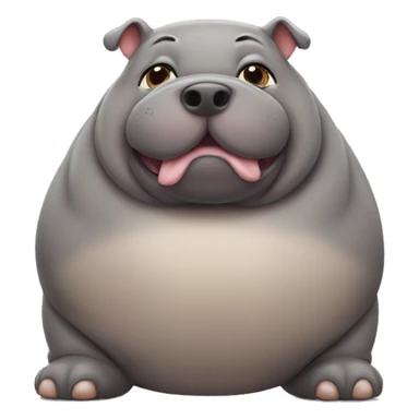 chubby dog hippo with a belly sticker