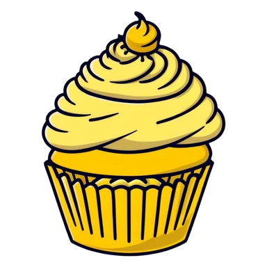 golden cupcake with gold icing sticker