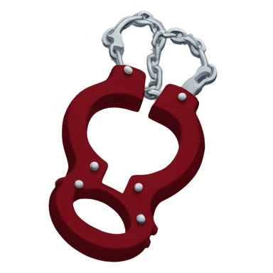 Dark red fuzzy handcuffs sticker