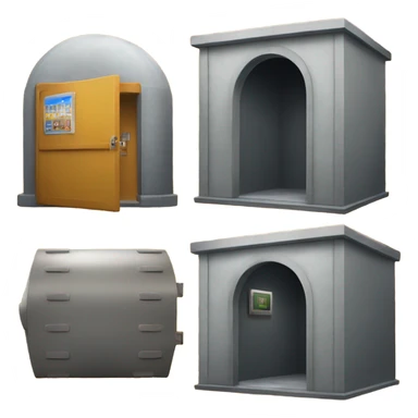 a studio booth and a vault sticker