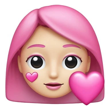 Coração metade rosa pink e metade branco emoji sticker