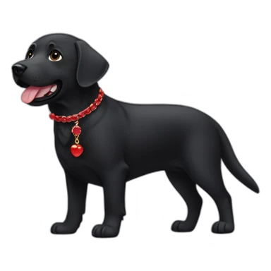 Black labrador with red necklace sticker