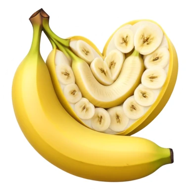 Sliced banana heart sticker