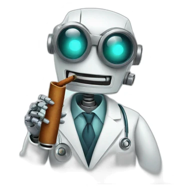 robot doctor smoking a cigar sticker